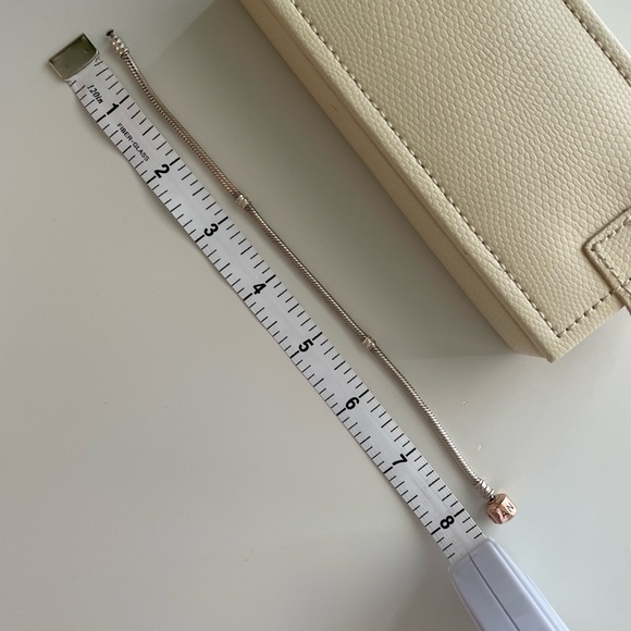 SOLD Pandora Moments Snake Chain Bracelet two-tone silver/rose gold 7.9” - Picture 2 of 2